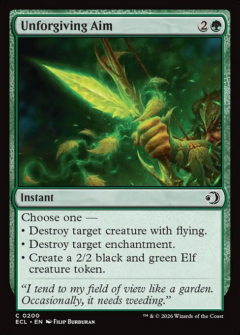 Unforgiving Aim — NM Foil [Lorwyn Eclipsed #200]