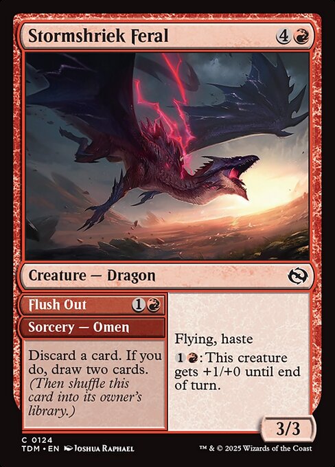 Stormshriek Feral // Flush Out — NM Foil [Tarkir: Dragonstorm]