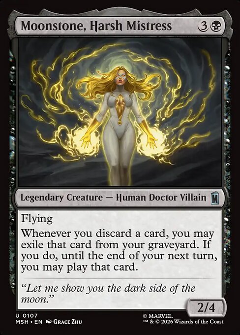 Moonstone, Harsh Mistress — NM Foil [Marvel Super Heroes]
