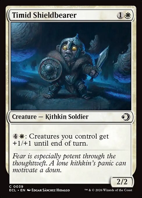 Timid Shieldbearer — NM Foil [Lorwyn Eclipsed #39]
