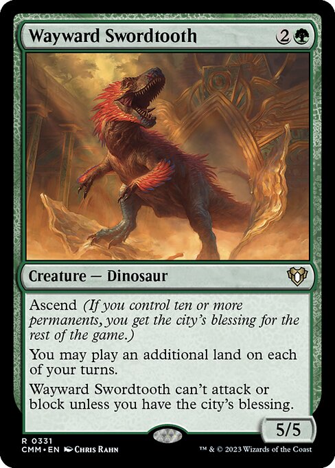 Wayward Swordtooth — NM [Commander Masters]