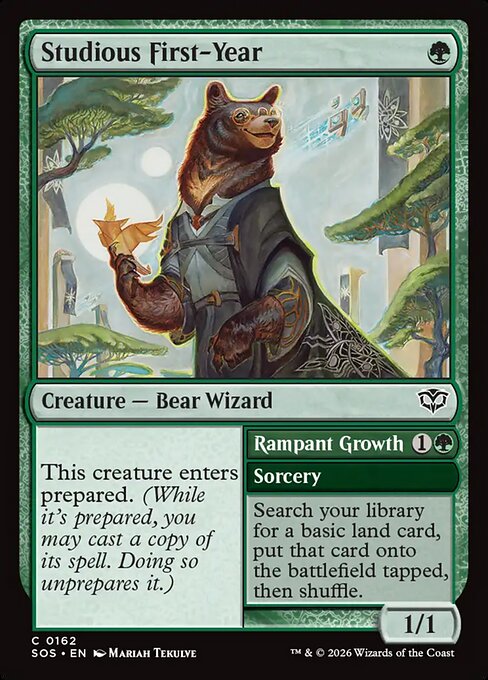 Studious First-Year // Rampant Growth — NM Foil [Secrets of Strixhaven]
