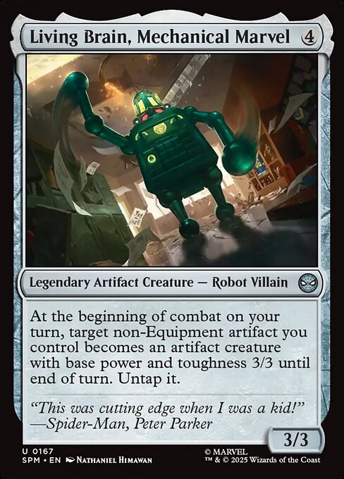 Living Brain, Mechanical Marvel — NM Foil [Marvel's Spider-Man]
