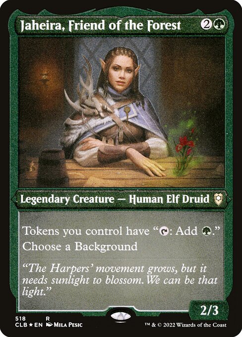 Jaheira, Friend of the Forest — NM etched [Commander Legends: Battle for Baldur's Gate]