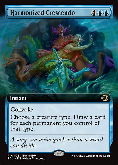 Harmonized Crescendo — NM Foil [Lorwyn Eclipsed #408 · Extended Art · Buy-a-Box]