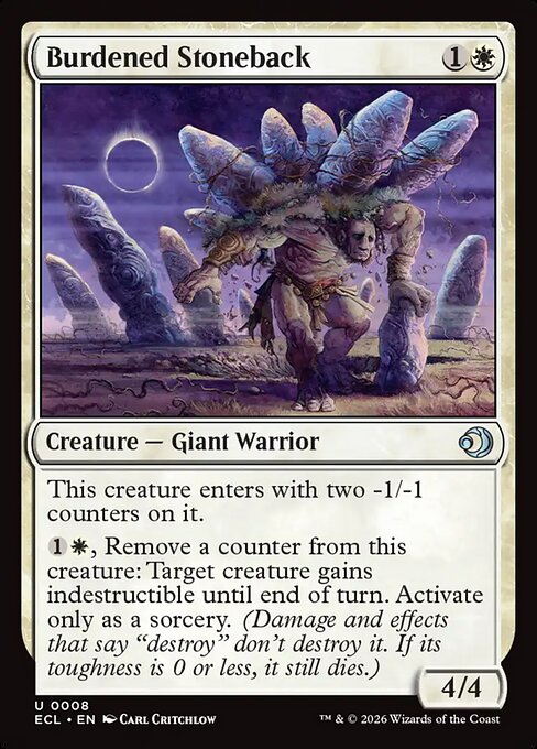 Burdened Stoneback — NM Foil [Lorwyn Eclipsed #8]