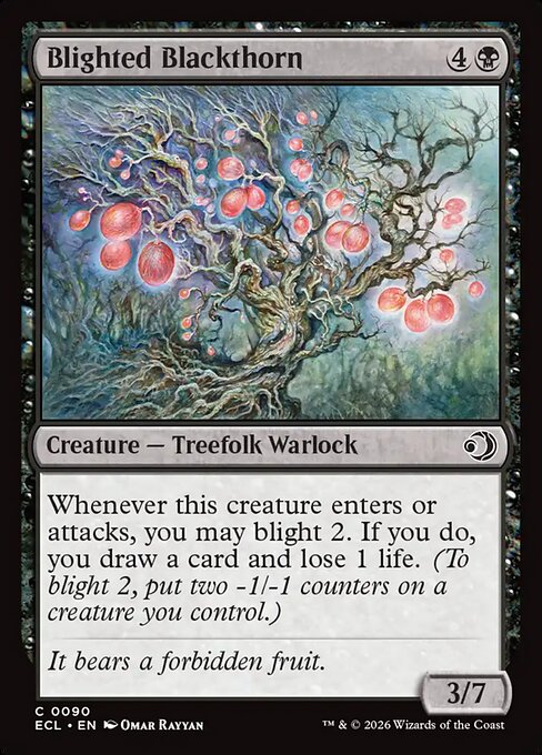 Blighted Blackthorn — NM Foil [Lorwyn Eclipsed #90]