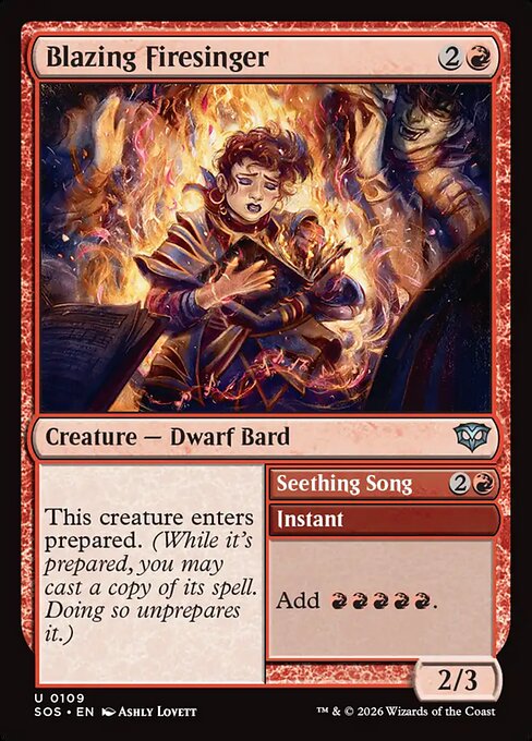 Blazing Firesinger // Seething Song — NM Foil [Secrets of Strixhaven]