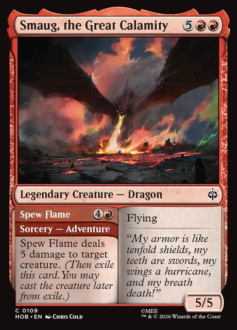 Smaug, the Great Calamity // Spew Flame — NM Foil [The Hobbit]