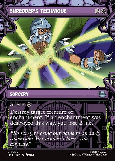 Shredder's Technique — NM Foil [Teenage Mutant Ninja Turtles #232 · Borderless · Showcase · Inverted]