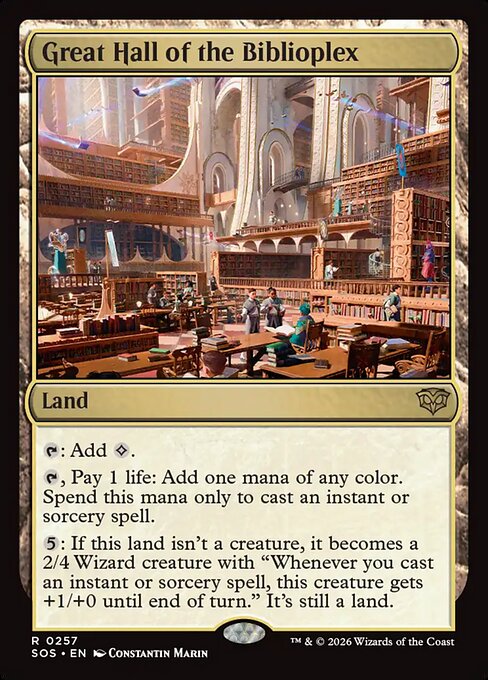 Great Hall of the Biblioplex — NM Foil [Secrets of Strixhaven]