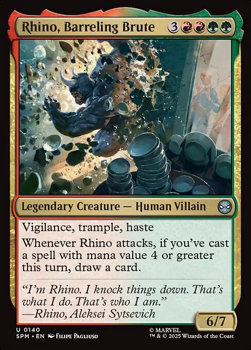 Rhino, Barreling Brute — NM Foil [Marvel's Spider-Man]