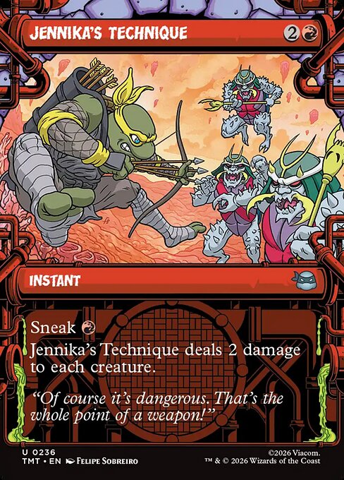 Jennika's Technique — NM Foil [Teenage Mutant Ninja Turtles #236 · Borderless · Showcase · Inverted]