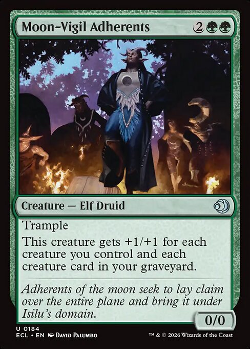 Moon-Vigil Adherents — NM Foil [Lorwyn Eclipsed #184]