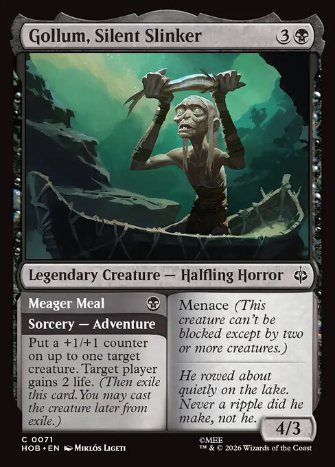 Gollum, Silent Slinker // Meager Meal — NM Foil [The Hobbit]