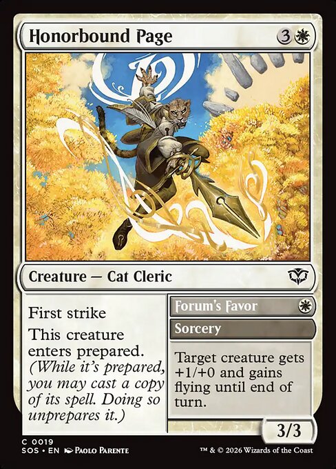 Honorbound Page // Forum's Favor — NM Foil [Secrets of Strixhaven]