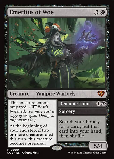Emeritus of Woe // Demonic Tutor — NM [Secrets of Strixhaven]