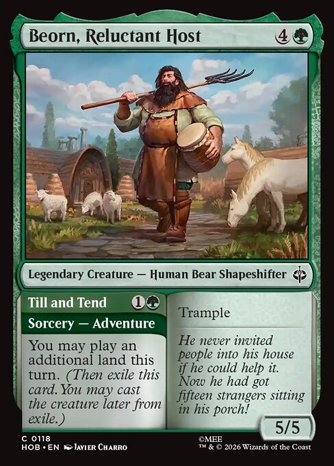 Beorn, Reluctant Host // Till and Tend — NM Foil [The Hobbit]