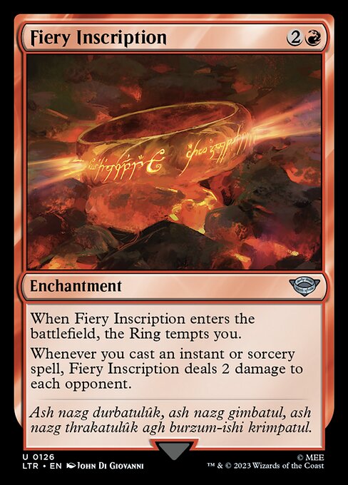 Fiery Inscription — NM Foil [The Lord of the Rings: Tales of Middle-earth]