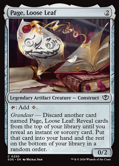 Page, Loose Leaf — NM Foil [Secrets of Strixhaven]