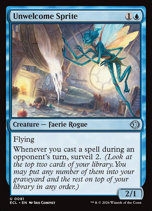Unwelcome Sprite — NM Foil [Lorwyn Eclipsed #81]