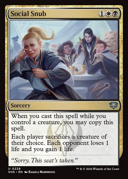 Social Snub — NM Foil [Secrets of Strixhaven]