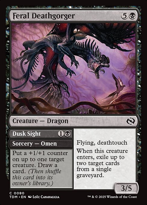 Feral Deathgorger // Dusk Sight — NM Foil [Tarkir: Dragonstorm]