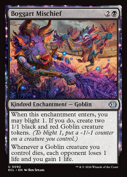 Boggart Mischief — NM Foil [Lorwyn Eclipsed #92]