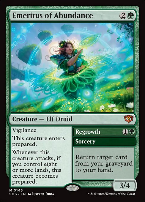 Emeritus of Abundance // Regrowth — NM Foil [Secrets of Strixhaven]