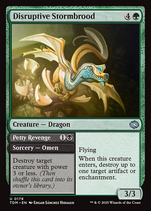 Disruptive Stormbrood // Petty Revenge — NM Foil [Tarkir: Dragonstorm]