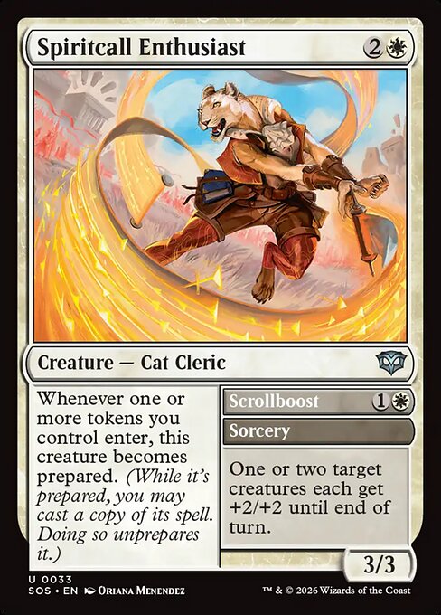 Spiritcall Enthusiast // Scrollboost — NM Foil [Secrets of Strixhaven]