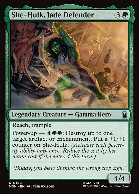 She-Hulk, Jade Defender — NM Foil [Marvel Super Heroes]