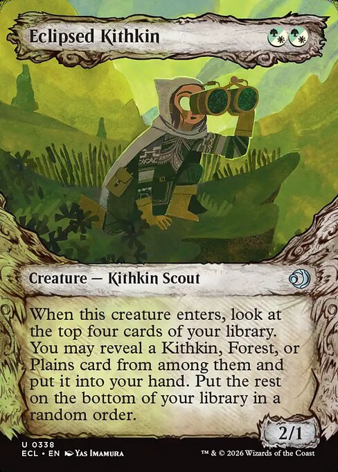 Eclipsed Kithkin — NM Foil [Lorwyn Eclipsed #338 · Borderless · Showcase]