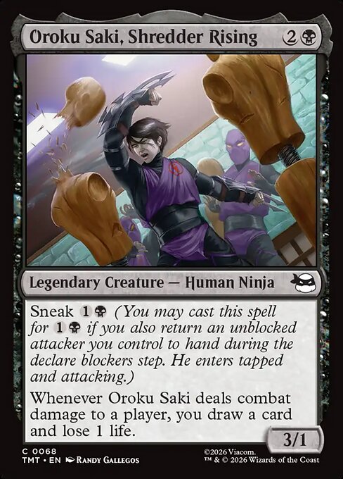Oroku Saki, Shredder Rising — NM Foil [Teenage Mutant Ninja Turtles #68]